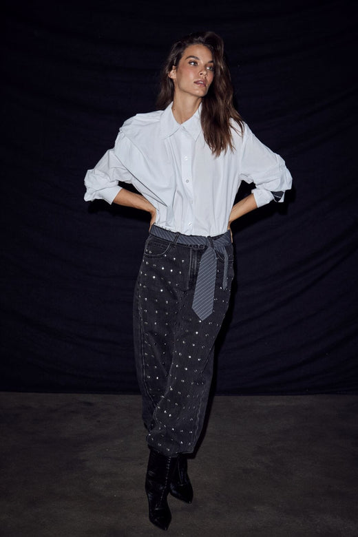 Haute L'Amitié - Cosmopolitan Drape Shirt Hl10904 - White Skjorter 
