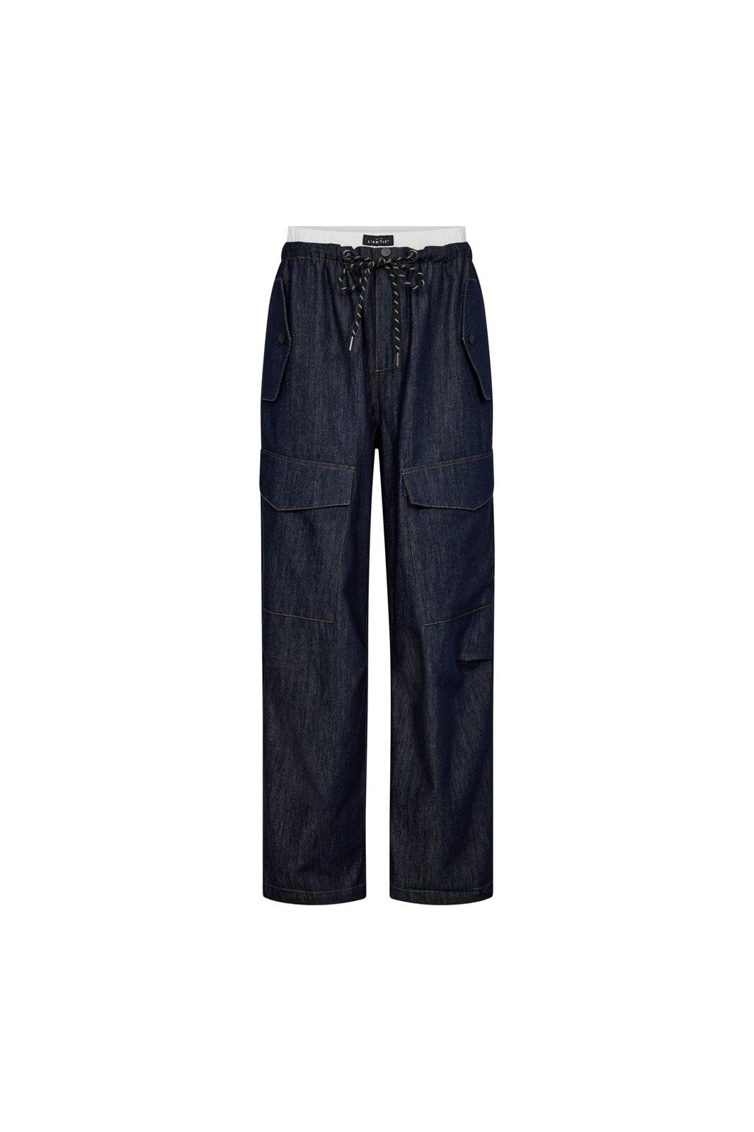 Haute L'Amitié - Denim Cargo Pull On Tall Trouser HL10356 - Dark Denim