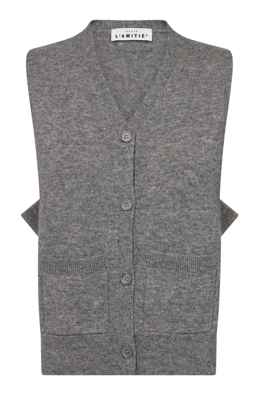 Haute L'Amitié - Duke Cut Vest Hl10972 - Grey Melangé Strikbluser 