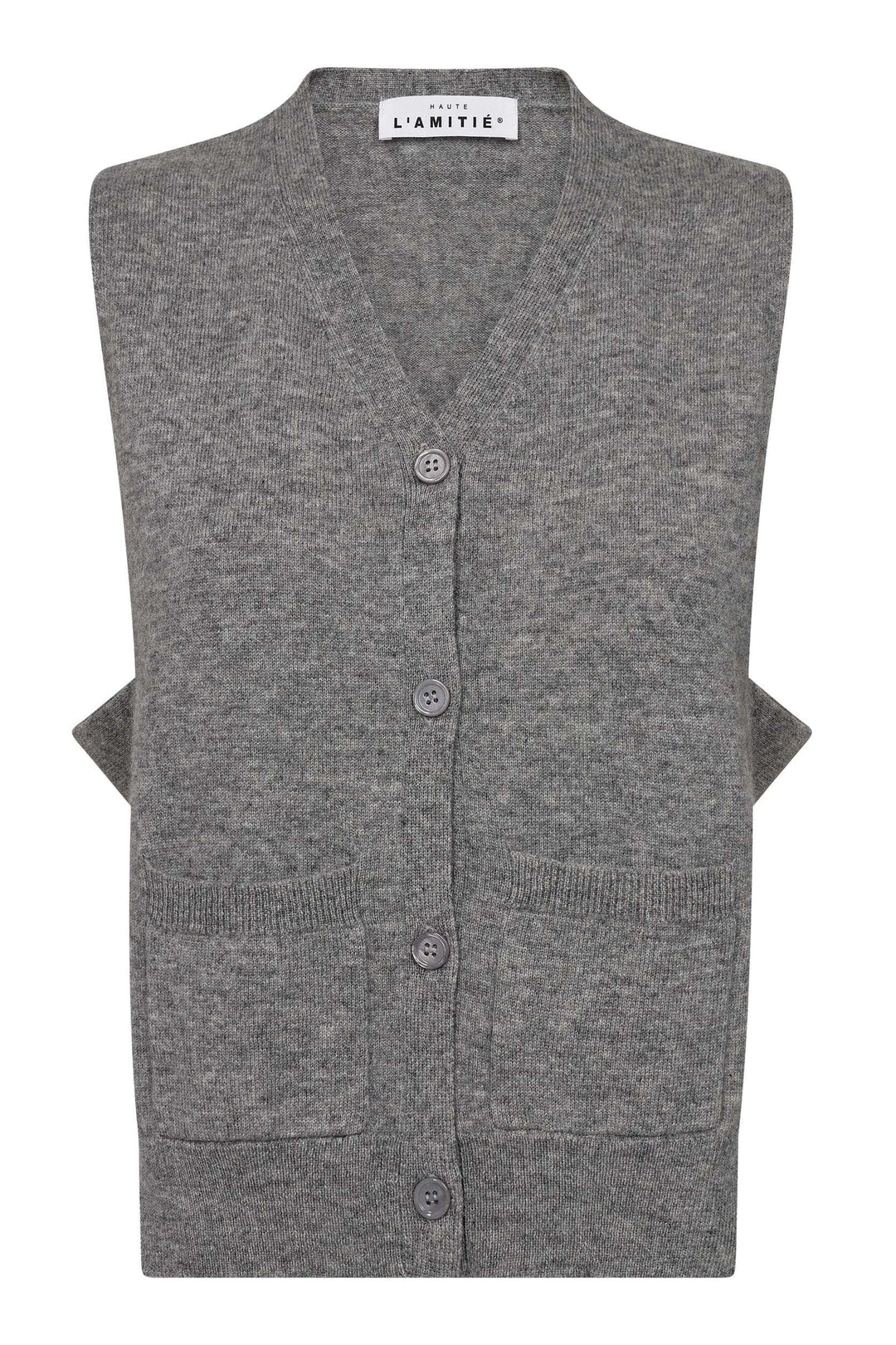 Haute L'Amitié - Duke Cut Vest Hl10972 - Grey Melangé Strikbluser 