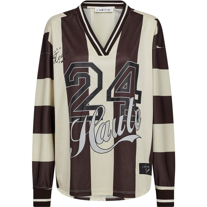 Haute L'Amitié - Haute 24 Stripe Blouse HL10419 - Mocca/ Pearl Bluser 