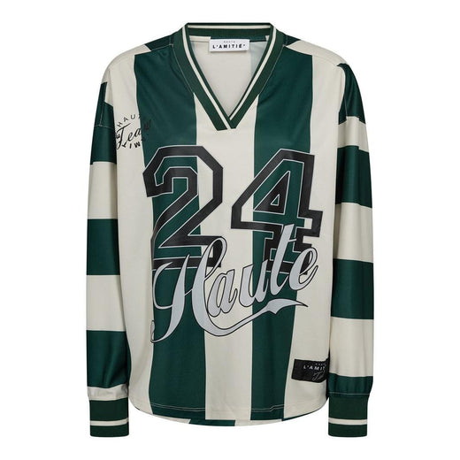 Haute L'Amitié - Haute 24 Stripe Blouse HL10419 - Sporty Green/ Pearl Bluser 
