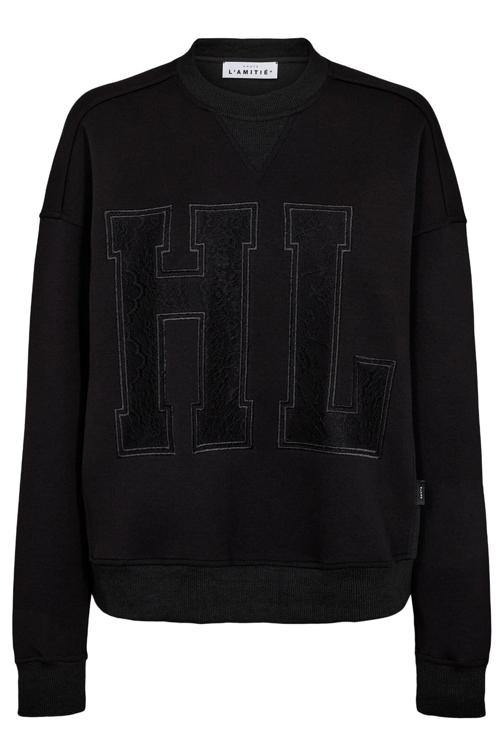 Haute L'Amitié - Lace Application Sweat HL10246 - Black Sweatshirts 