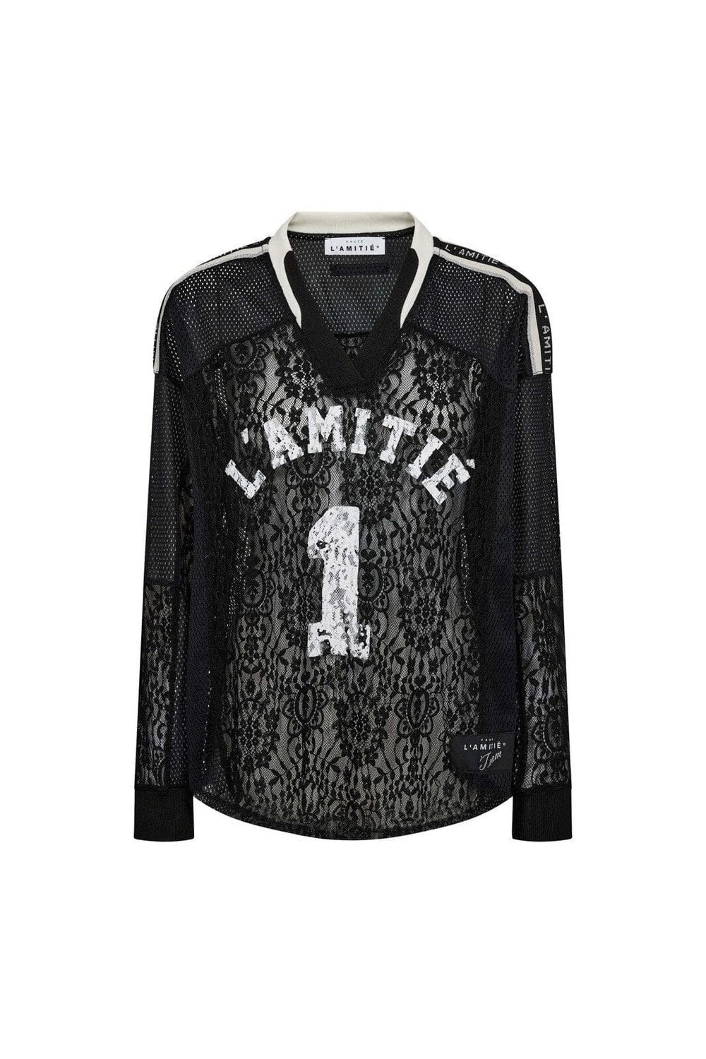 Haute L'Amitié - Lace Football V- Blouse HL10468 - Black
