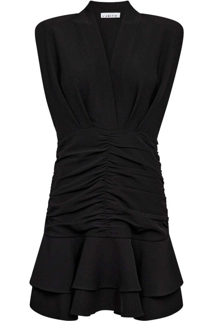 Haute L'Amitié - L'Egance Gather Crop Dress HL10549 - Black Kjoler 