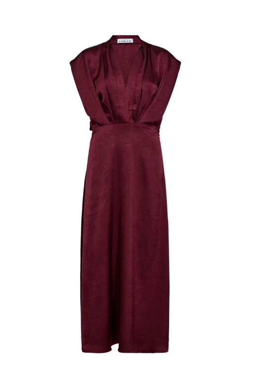 Haute L'Amitié - L'Egance Satin Drape Dress HL10042 - Amarone