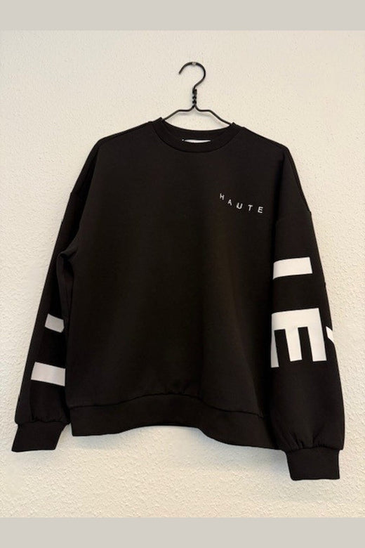Haute L'Amitié - Maxi Split Logo Sweat HL10413 - Black/ White Print
