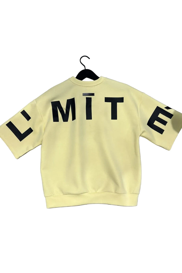 Haute L'Amitié - Maxi Split Ss Logo Sweat HL10461 - Pale Yellow