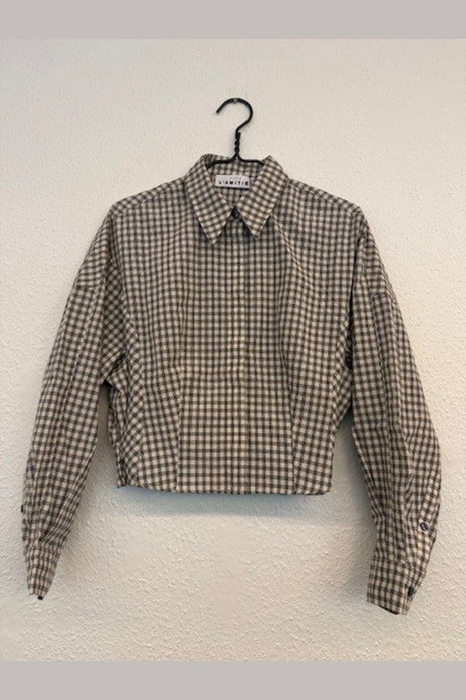 Haute L'Amitié - Mimosa Check Smock Shirt HL10815 - Grey Check