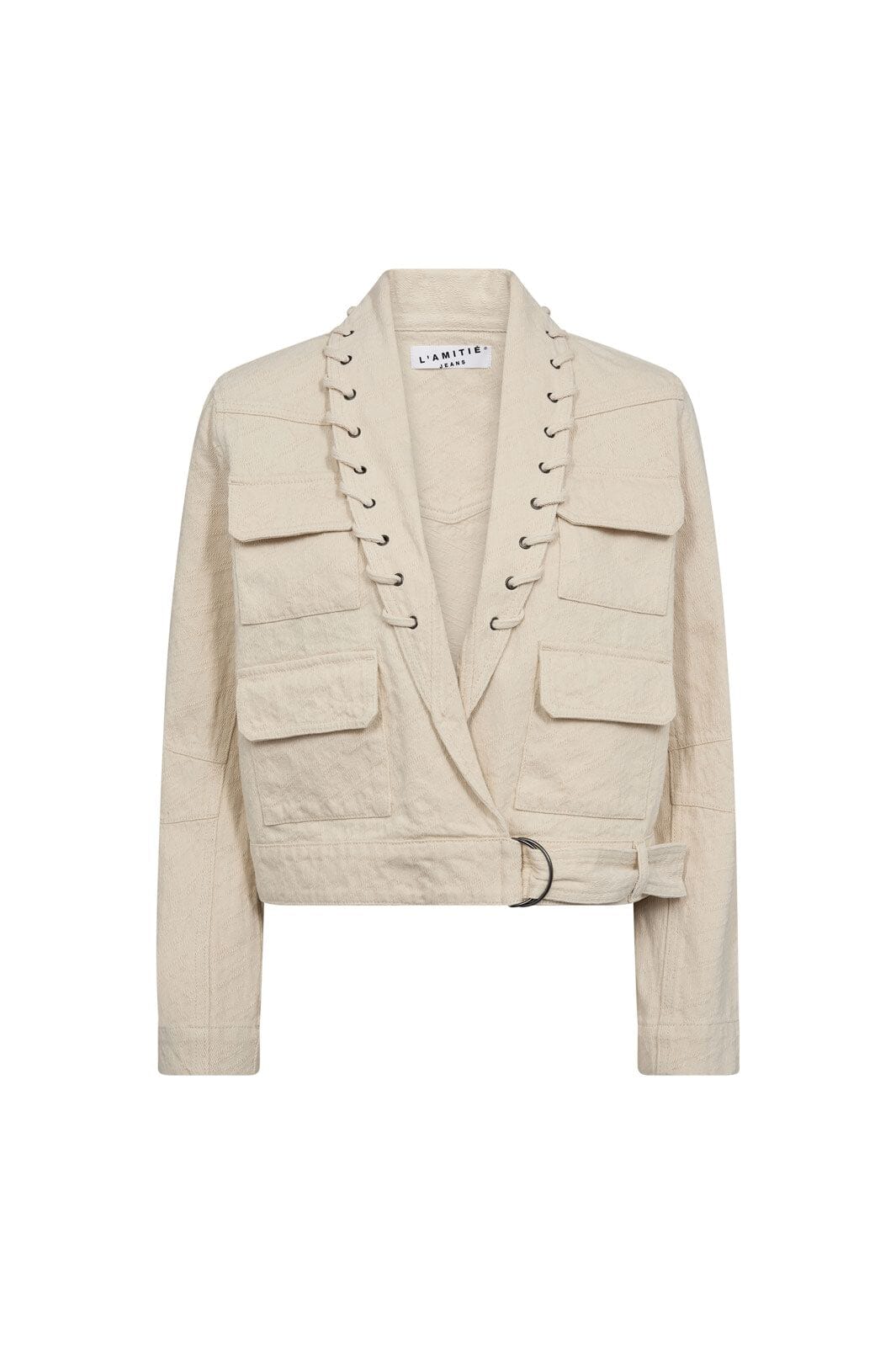 Haute L'Amitié - Pielle Structure Crop Jacket HL10442 - Pearl