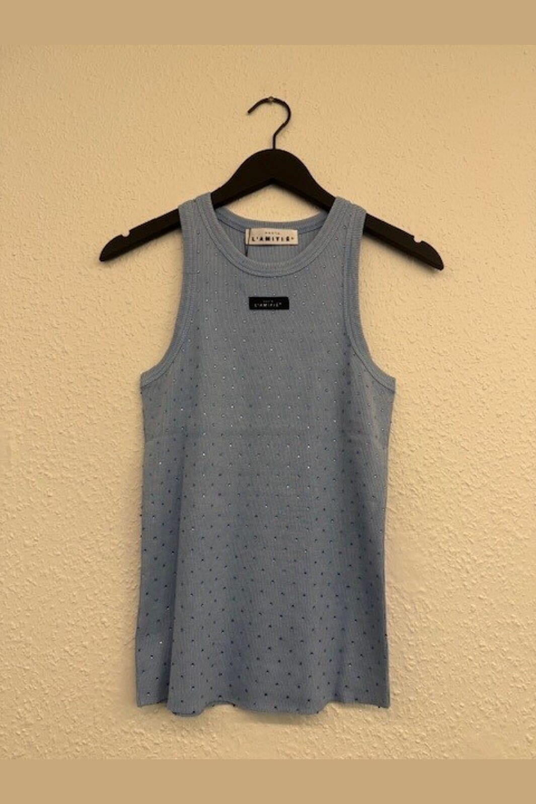Haute L'Amitié - Rib Badge Acid Stone Tank HL10708 - Pale Blue Acid Wash