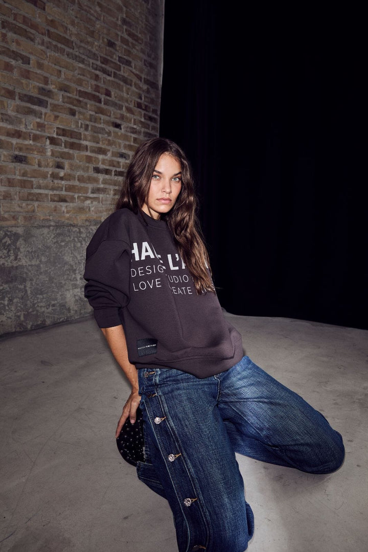 Haute L'Amitié - Studio Logo Sweat HL10446 - Antracit Sweatshirts 