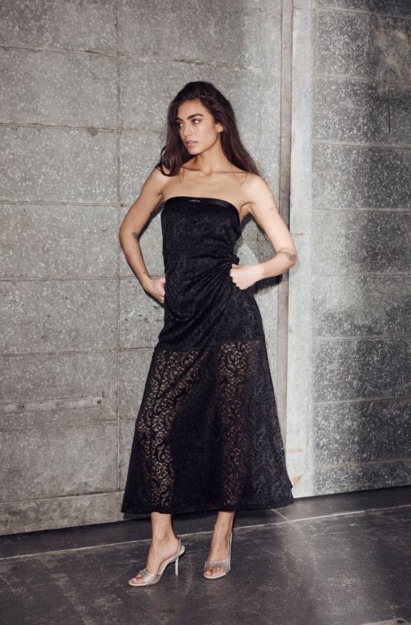 Haute L'Amitié - Summer Lace Tube Dress HL10611 - Black Kjoler 