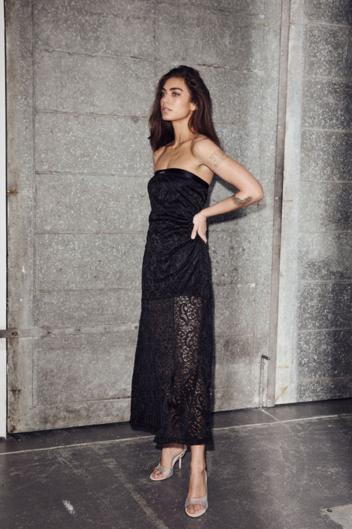 Haute L'Amitié - Summer Lace Tube Dress HL10611 - Black Kjoler 