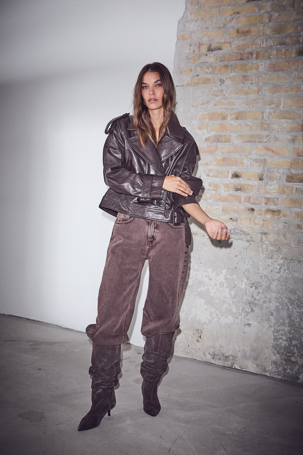 Haute L'Amitié - Uni Mid Rise Jeans HL10863 - Mocca