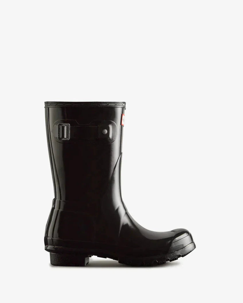 Hunter - Womens Original Short Gloss Boot Wfs1000rglblk - Black Gummistøvler 
