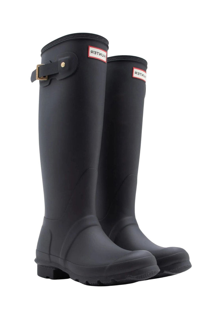 Hunter - Womens Original Tall Leopard Backstrap Hfrw0004261blk - Black Gummistøvler 