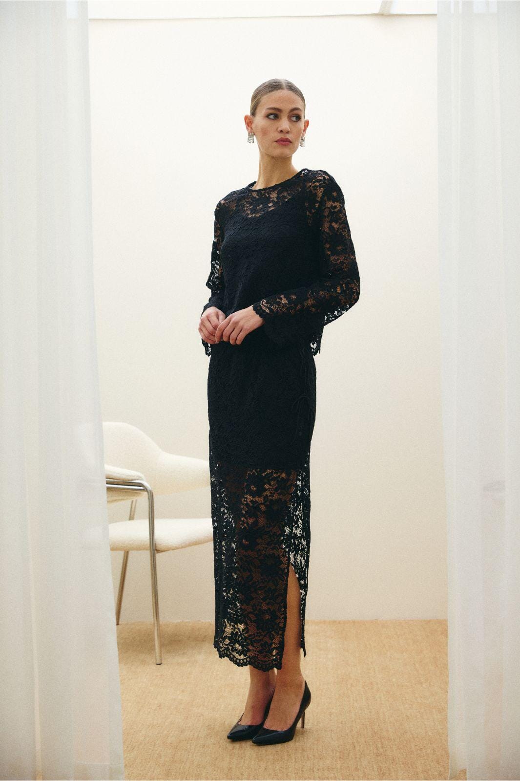 Hype The Detail - Lace Blouse 380-14 - 9 - Black Bluser 