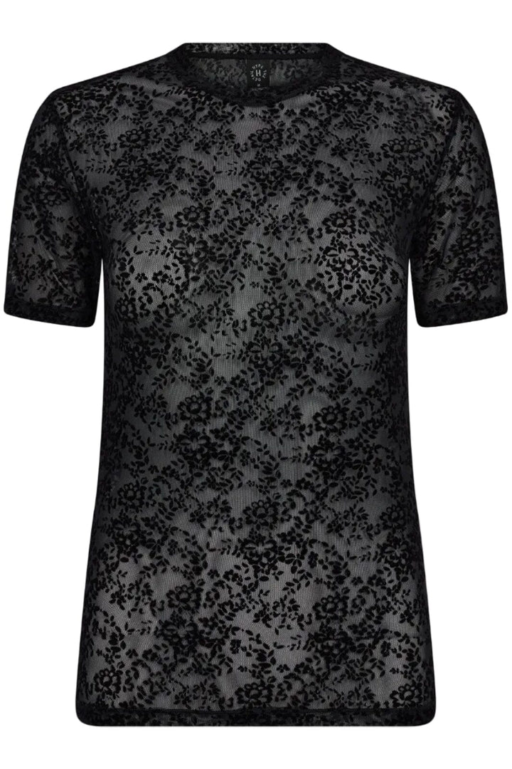 Hype The Detail - Lace Tee, Slim 852-2 - 9 - Black T-shirts 