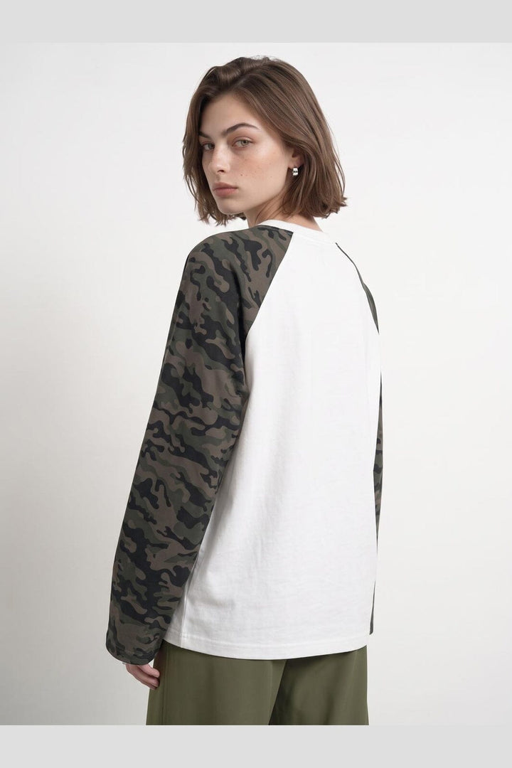 Hypedrop - Hdocelle Ls Boxy Long Top 32001258 - 5311167 - Cloud Dancer Camouflage