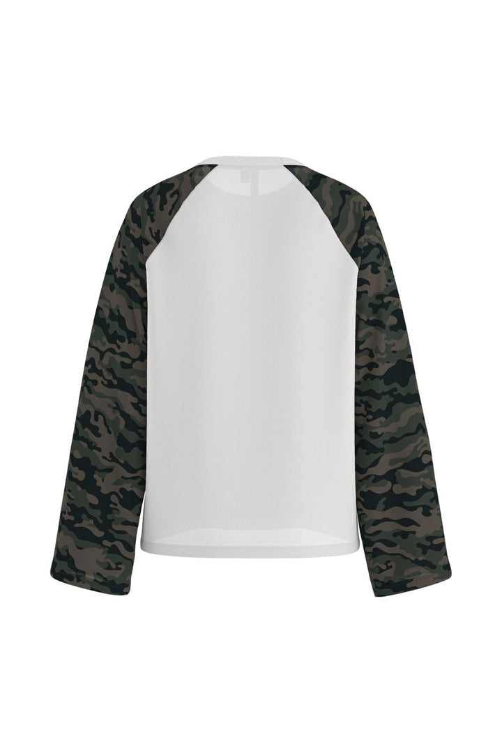 Hypedrop - Hdocelle Ls Boxy Long Top 32001258 - 5311167 - Cloud Dancer Camouflage