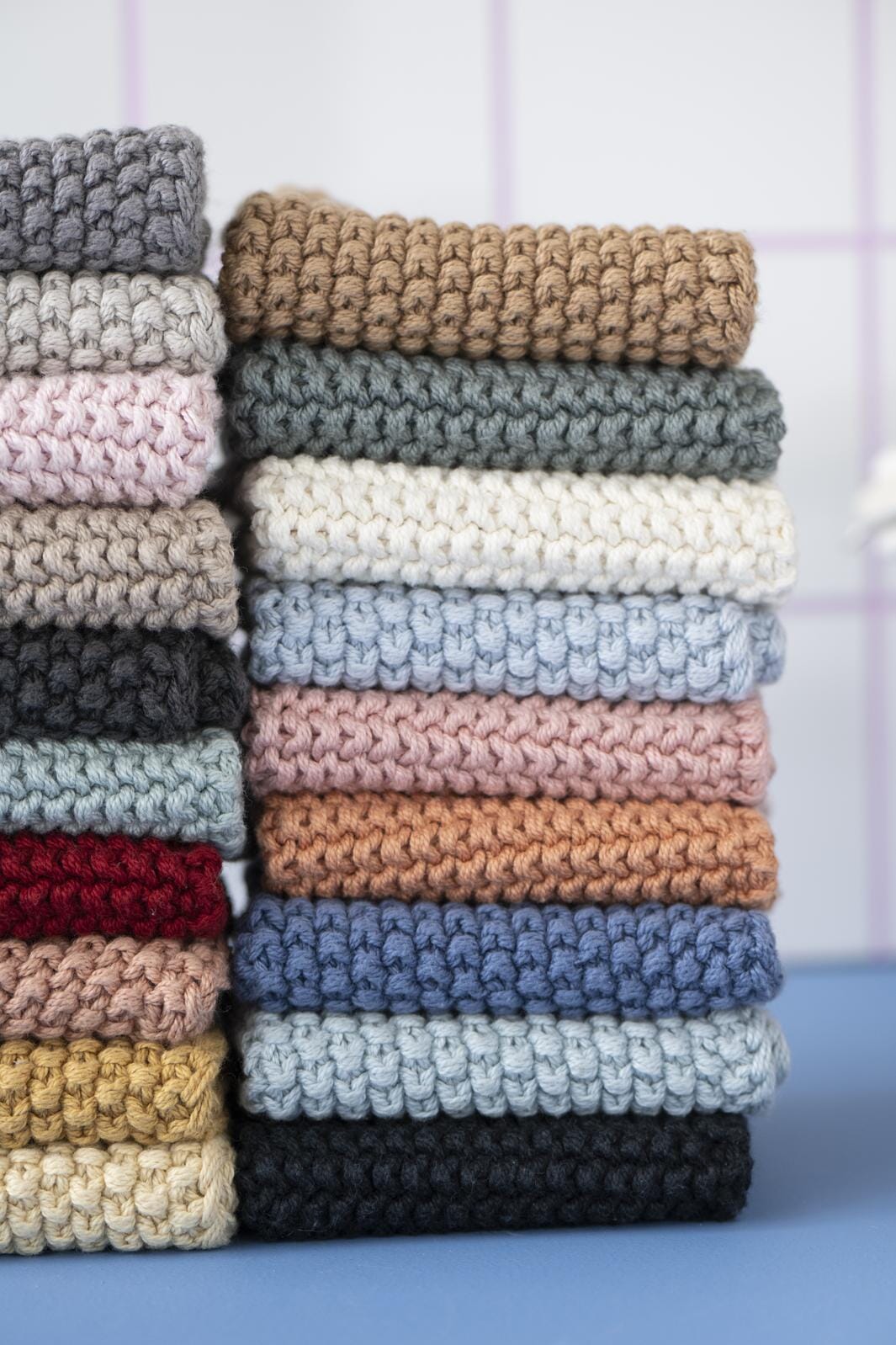 Ib Laursen - Grydelap Mynte Latte strikket - 100% bomuld, Strik - 6350-01