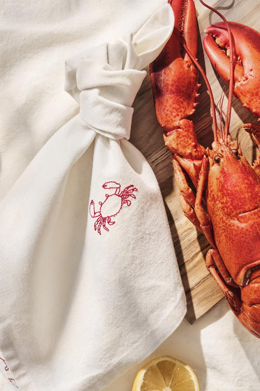 Ib Laursen - Stofserviet Atlantis m/krabbe butter cream - Bomuld, Polyester - 63003-82