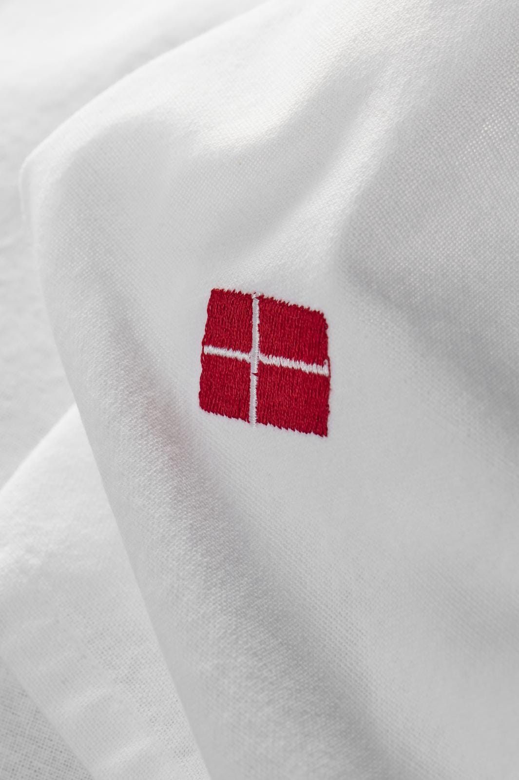 Ib Laursen - Stofserviet m/dansk flag hvid - Bomuld, Polyester - 63026-11