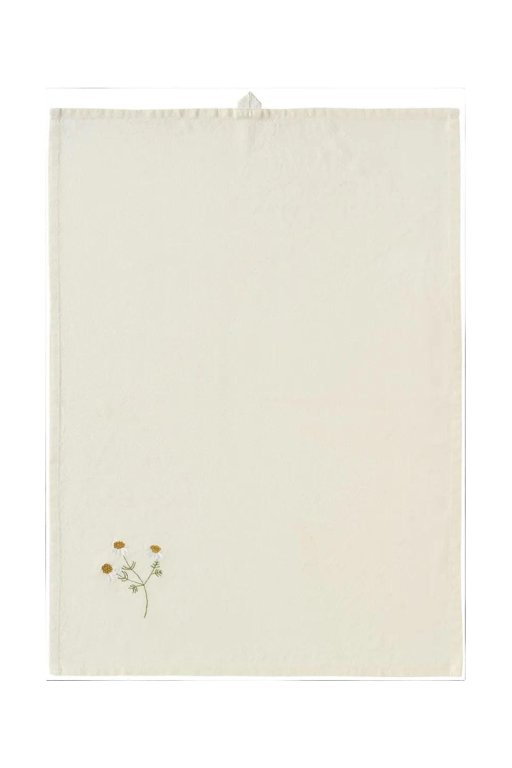 Ib Laursen - Viskestykke Flora m/marguerit butter cream - Bomuld, Polyester - 63041-82