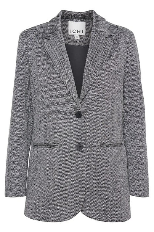 Ichi - Ihkate Jacquard Oversize Bl 20121605 - 203523 - Black/White Herringbone