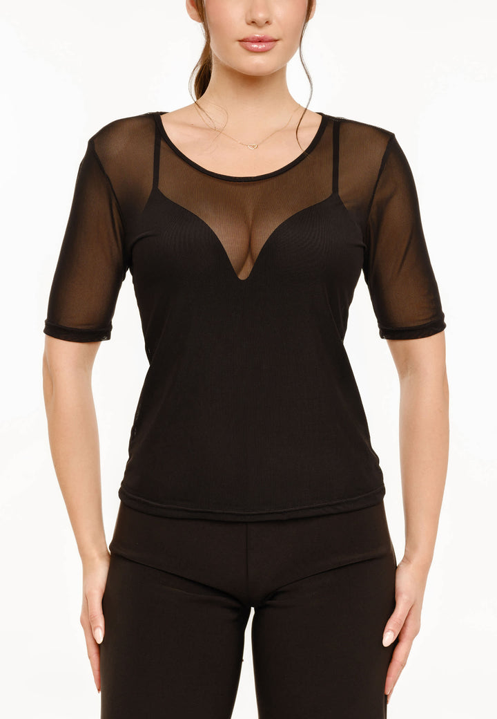 Liberte - Mesh Ss Tshirt 22064 - Black