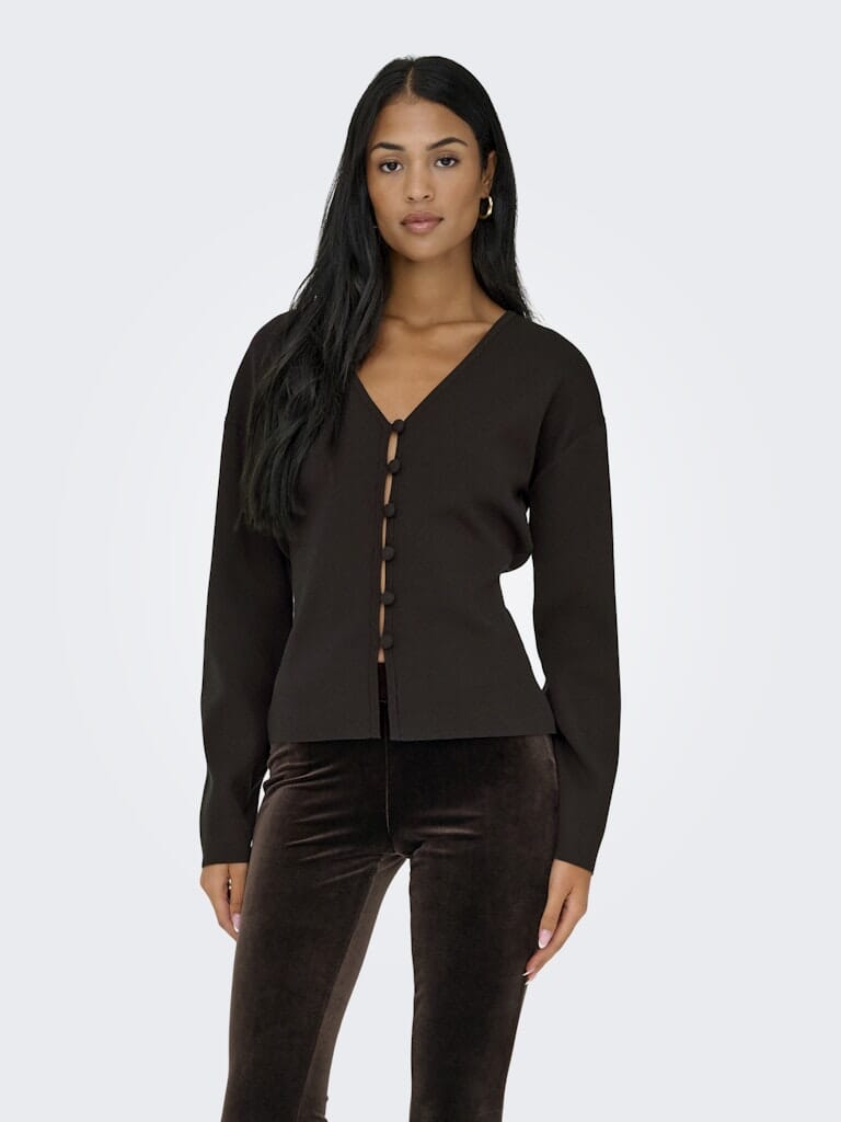 JDY - Jdyastra L/S Reversible Cardigan Knt - 4992128 Chocolate Torte Cardigans 