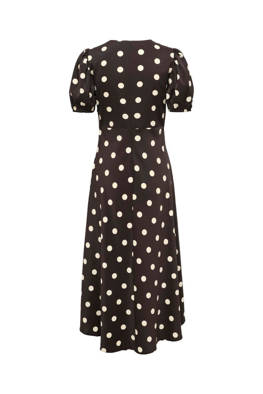 JDY - Jdyaya Life S/S Midi Dress Dia - 5064920 Chocolate Torte Whitecap Gray Dot