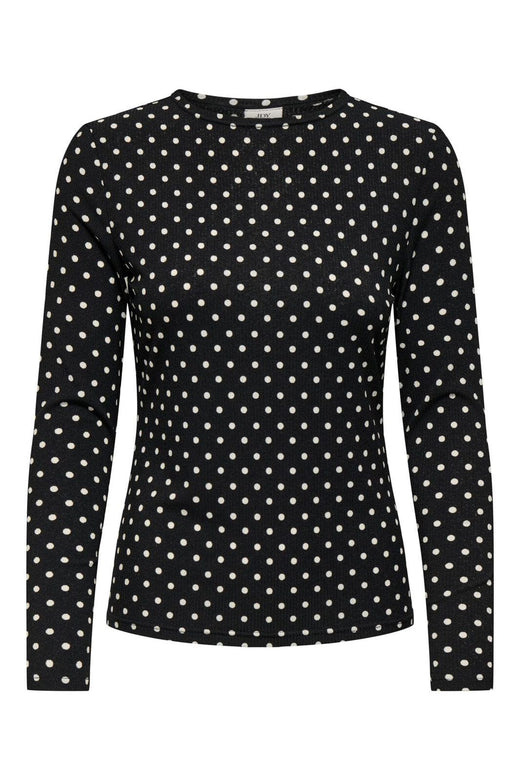 JDY - Jdybowie Life L/S O Neck Top - 4903904 Black Dots