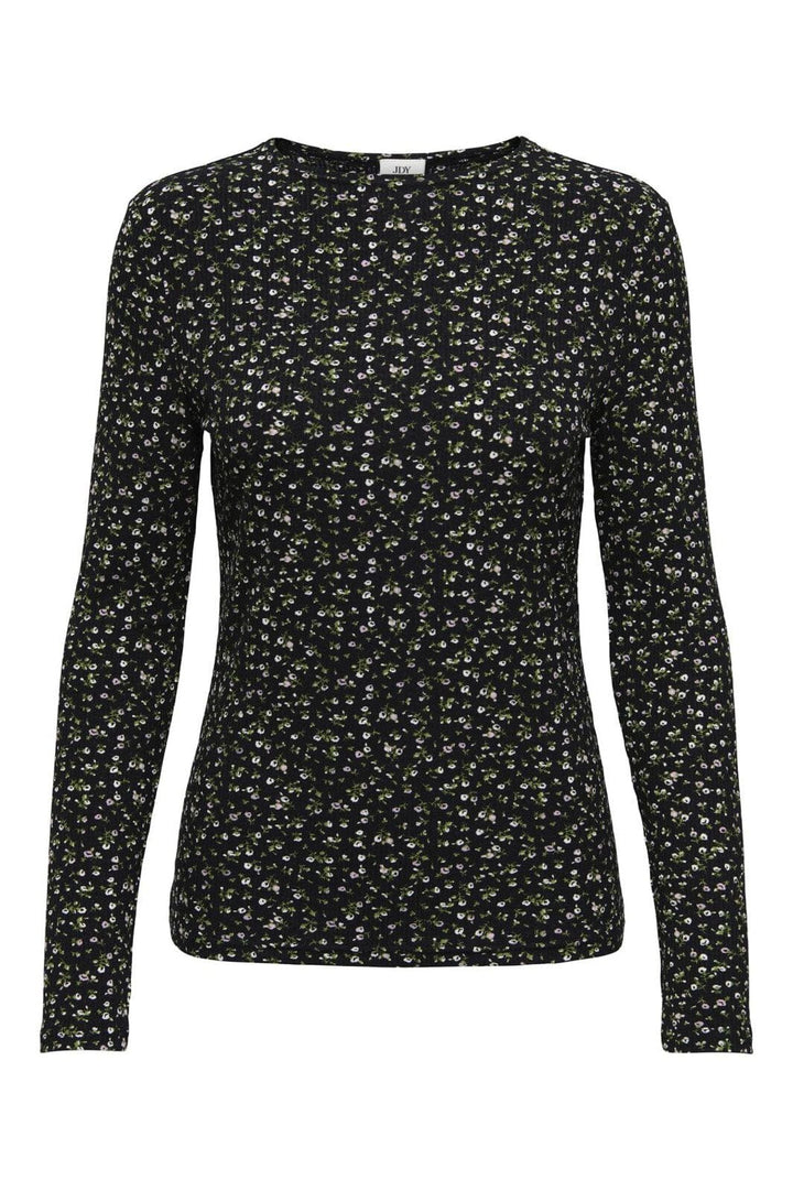 JDY - Jdybowie Life L/S O Neck Top - 4903905 Black Ditzy Flowers