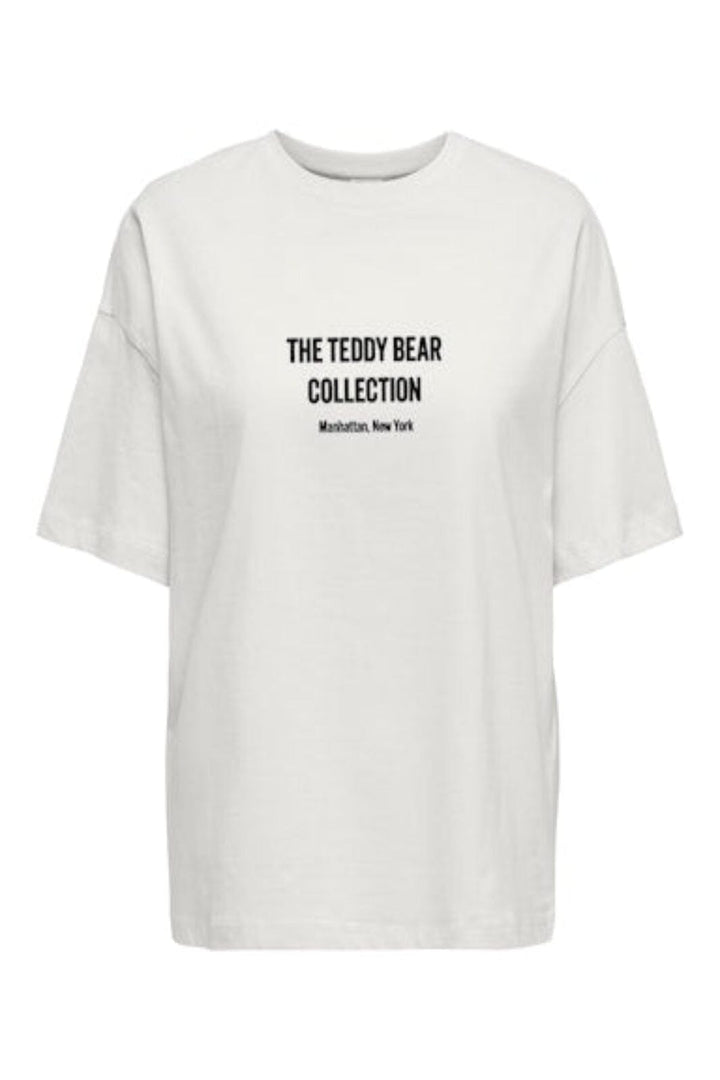 JDY - Jdycarla Front/Back Print T-Shirt - 4965614 Cloud Dancer Teddy Bear Collection T-shirts 