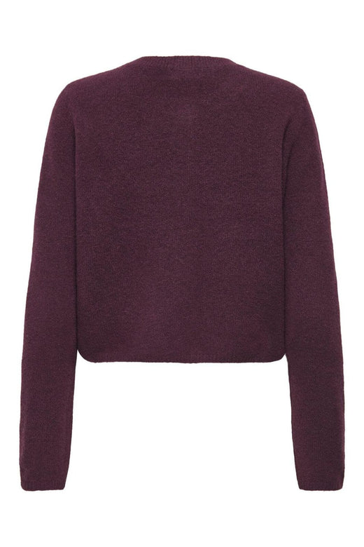 JDY - Jdychloe Life L/S Cardigan Knt - 4894698 Winetasting Melange