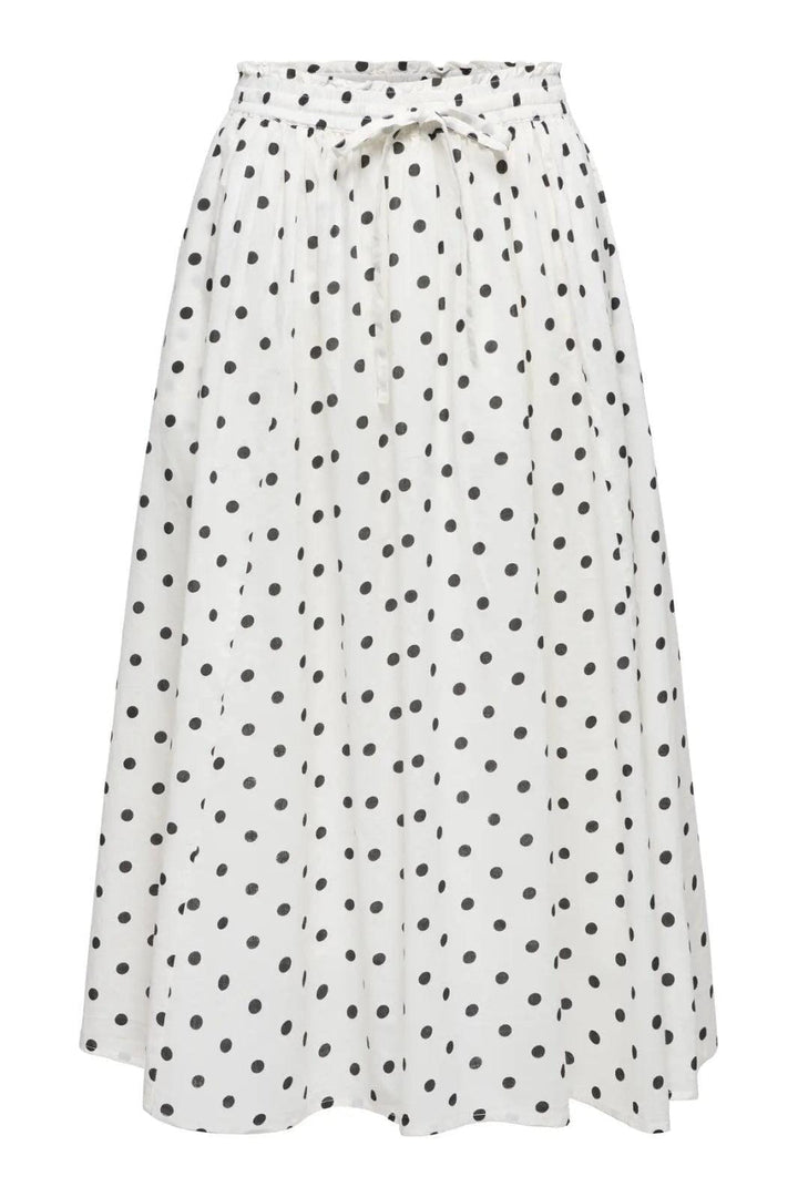 JDY - Jdydiego Maxi Skirt - 5040496 Cloud Dancer Black Dot Nederdele 