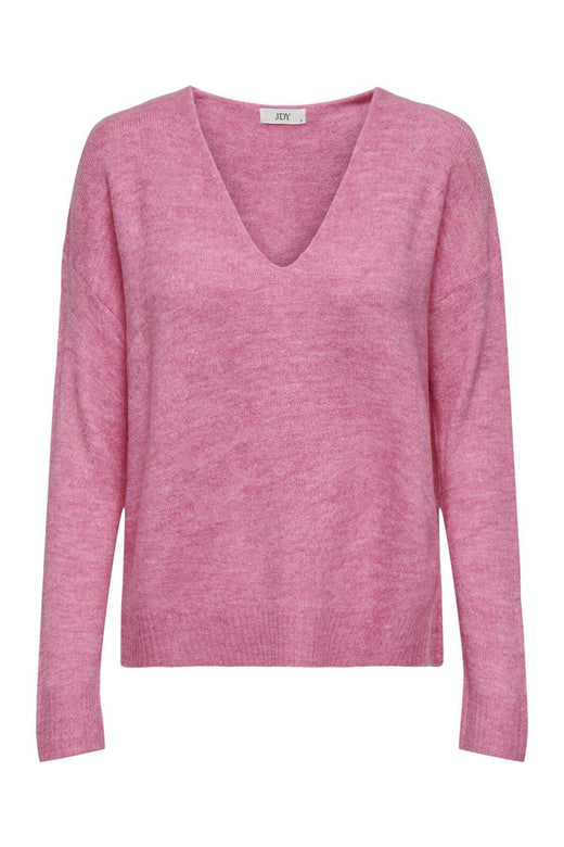 JDY - Jdyelanora L/S V-Neck Pullo. Knt - 4359214 Pink Cosmos Melange