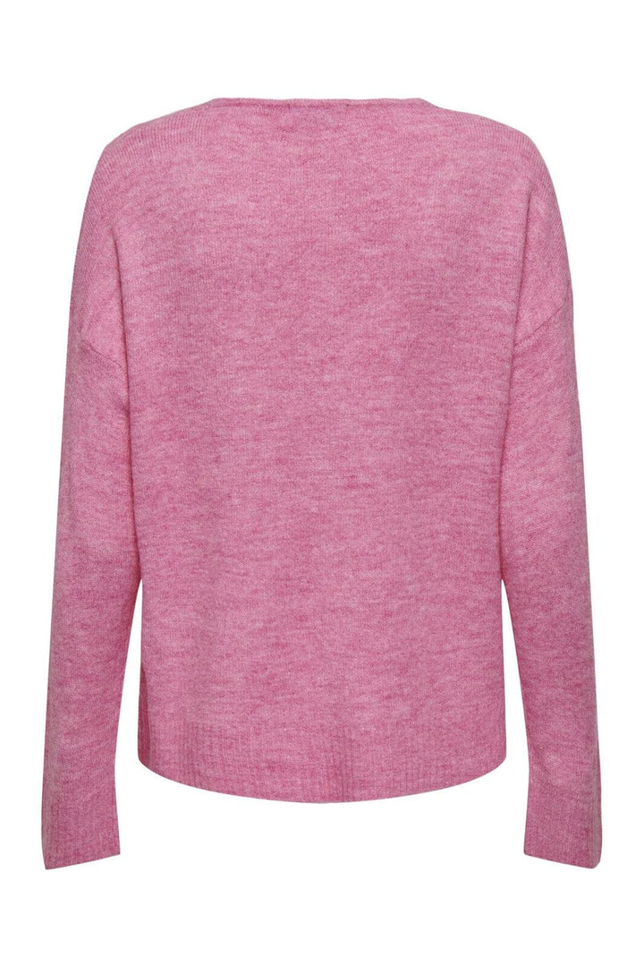JDY - Jdyelanora L/S V-Neck Pullo. Knt - 4359214 Pink Cosmos Melange