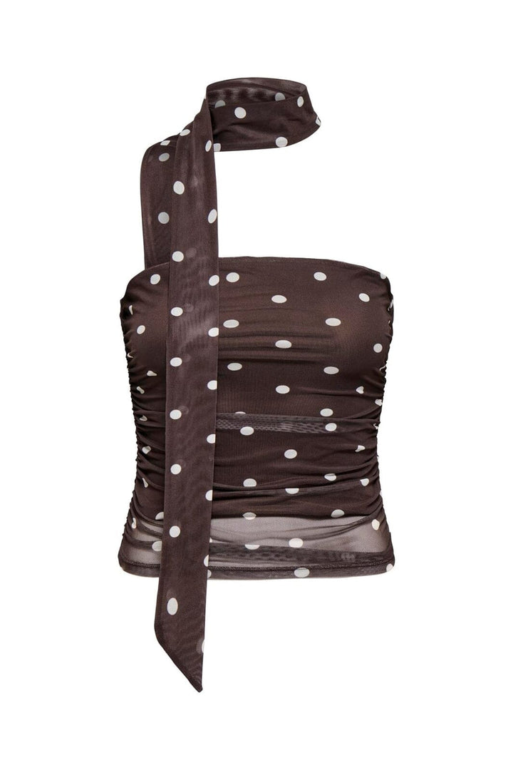 JDY - Jdyelsa Mesh Tube Top - 5104944 Coffee Bean Cd Dots