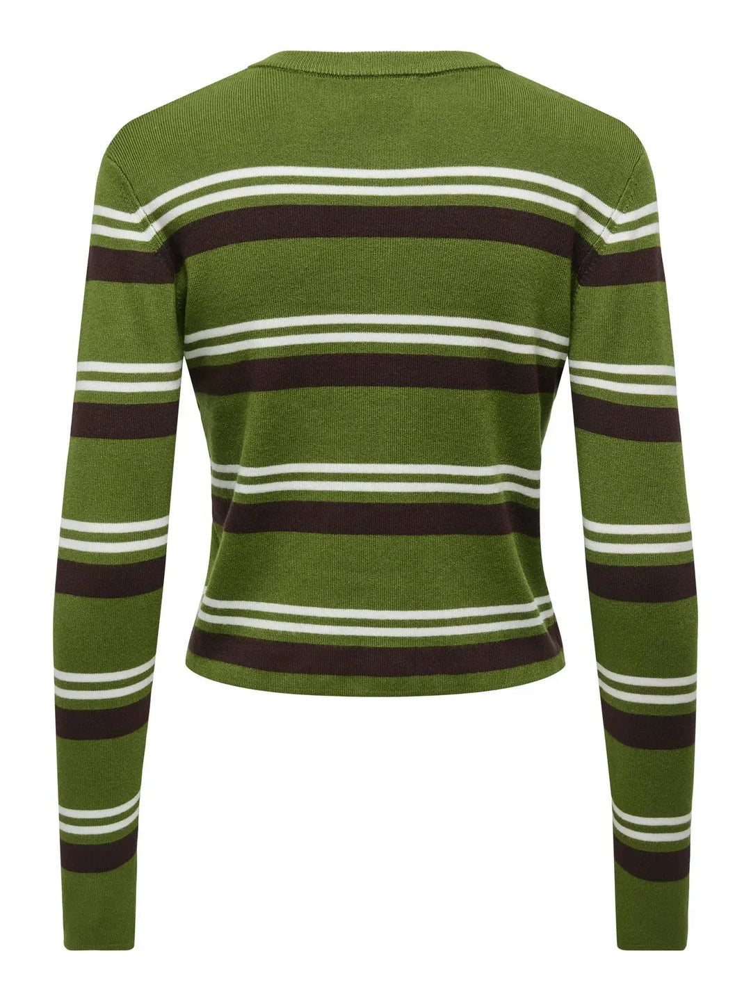 JDY - Jdyemmie L/S O-Neck Stripe Cardigan Knt - 5068549 Cedar Green W. Coffee Bean / Egret Cardigans 