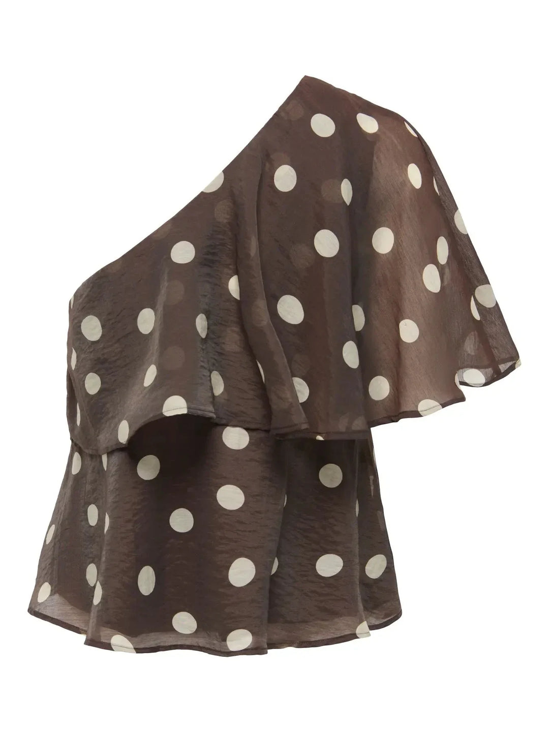 JDY - Jdyfay Life One-Shoulder Top - 5049498 Chocolate Torte Pristine Dot Toppe 
