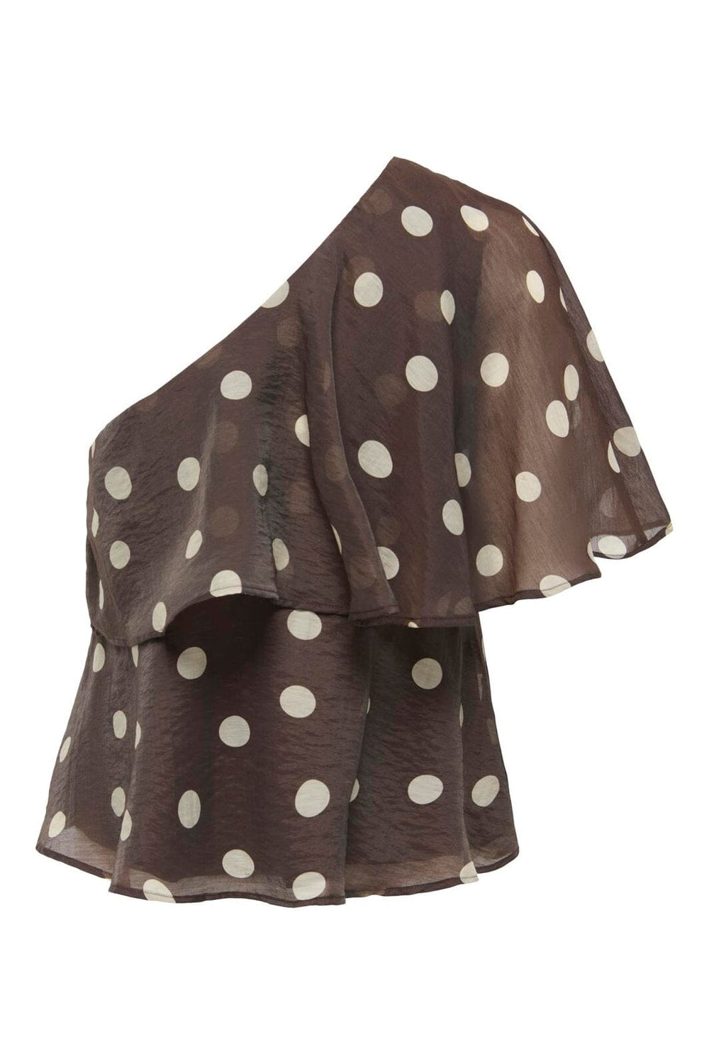 JDY - Jdyfay Life One-Shoulder Top - 5083204 Chocolate Torte Pristine Dot