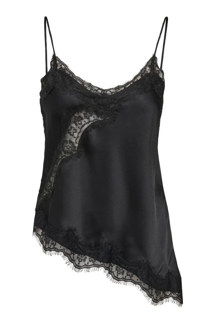 JDY - Jdyfifi S/L Asym Lace Singlet - 5069508 Black Toppe 