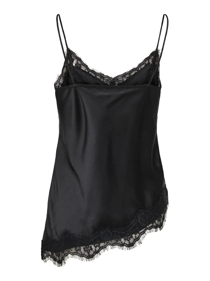 JDY - Jdyfifi S/L Asym Lace Singlet - 5069508 Black Toppe 