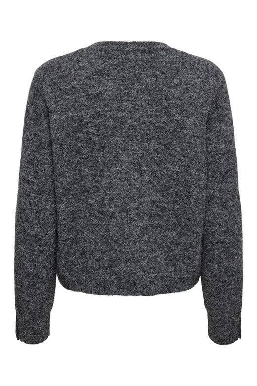 JDY - Jdyhoney Life L/S O-Neck Pullover Knt - 4890689 Dark Grey Melange