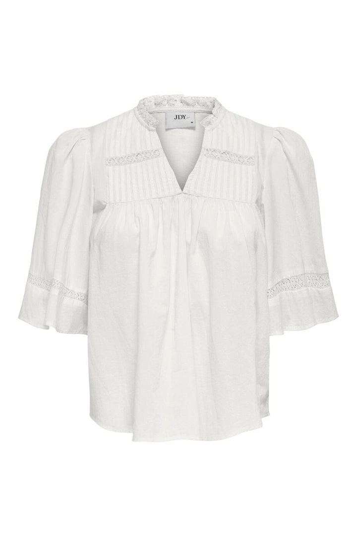 JDY - Jdyjulie 2/4 Lace Detail Top - 5026892 Cloud Dancer