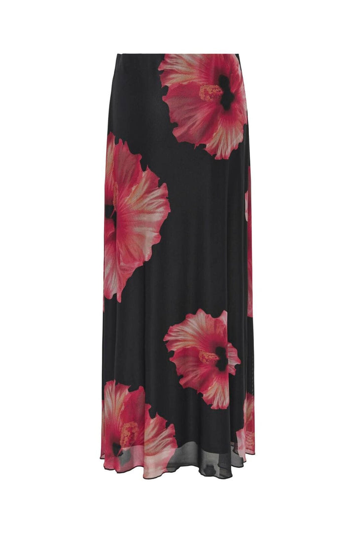 JDY - Jdylea Mesh Long Skirt - 5060688 Black Hibiscus Flower