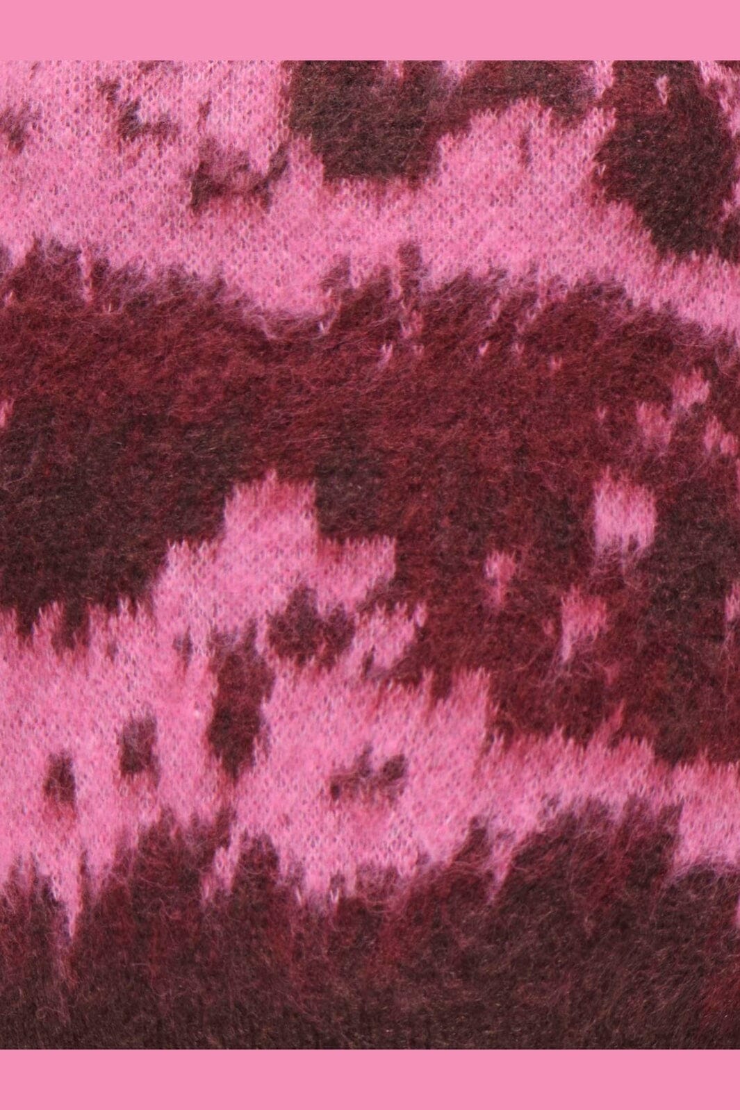 JDY - Jdyleslie L/S O-Neck Jacq. Pullover Knt - 5112200 Decadent Chocolate W. Shocking Pink/ Ruby Wine Jacq.